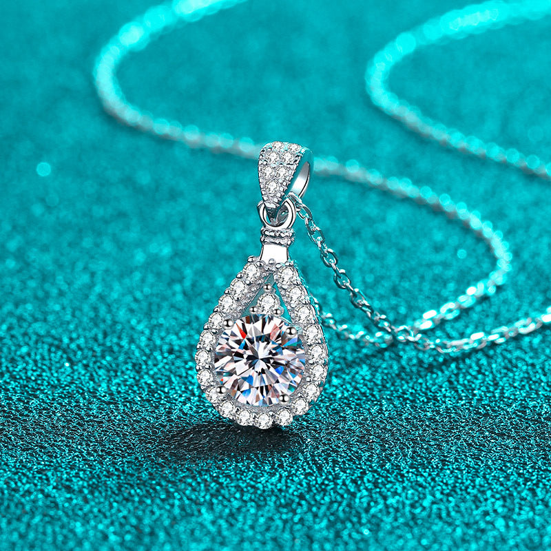 Moissanit Exquisite Halskette aus 925er Sterlingsilber für Damen