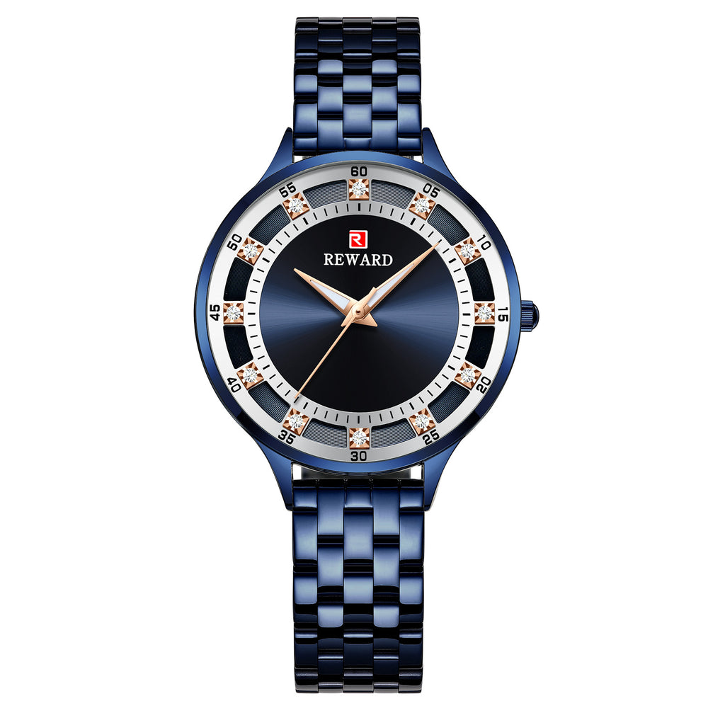 Reloj de Cuarzo de Moda con Correa de Acero, Diamantes, para Mujer, Resistente al Agua