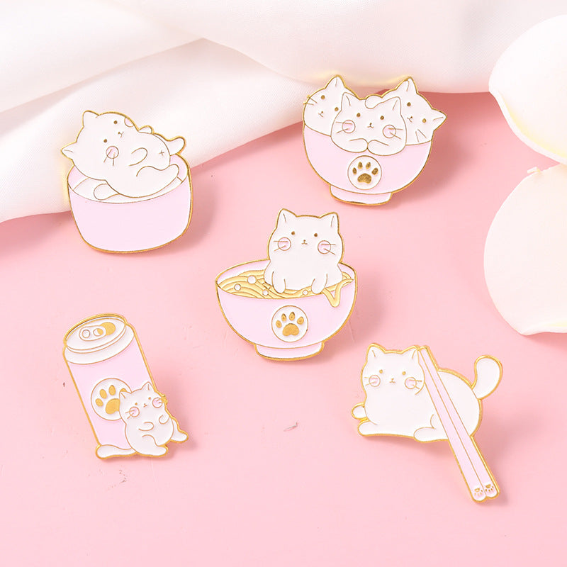 Katzenbrosche Schale Katze Abzeichen Golden M Abzeichen Kleidung Accessoires Brosche Kleiner Kragen Pin