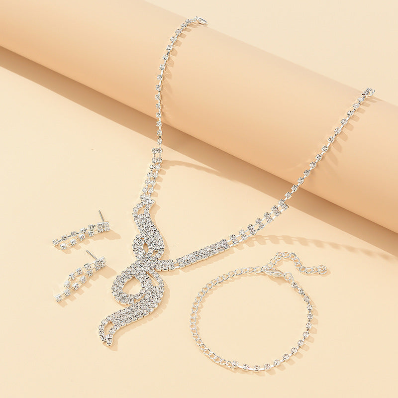 Modische Braut Brautjungfern Schmuckset Luxus 3-teiliges Set