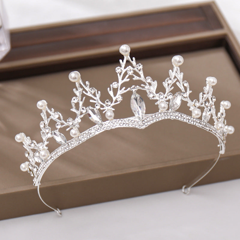 Tiara de pelo de boda nupcial con diamantes de cristal de moda