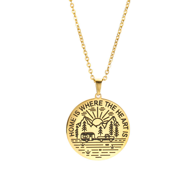 Collar inspirador de pico de montaña, personalidad, montaña nevada, sencillo