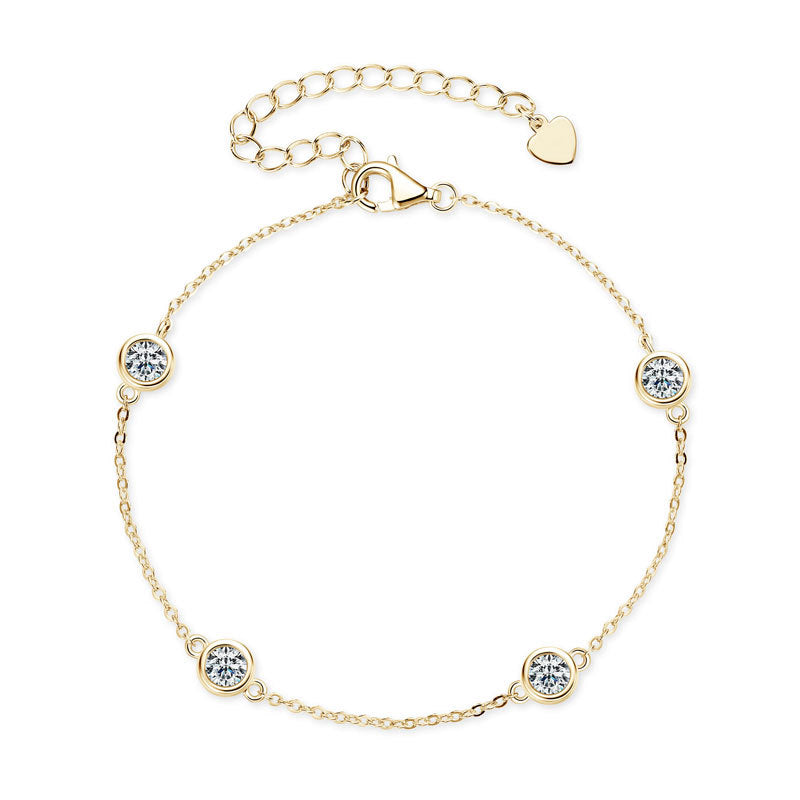 Ins Style All-match Sterling Silver Moissanite Bubble Bracelet