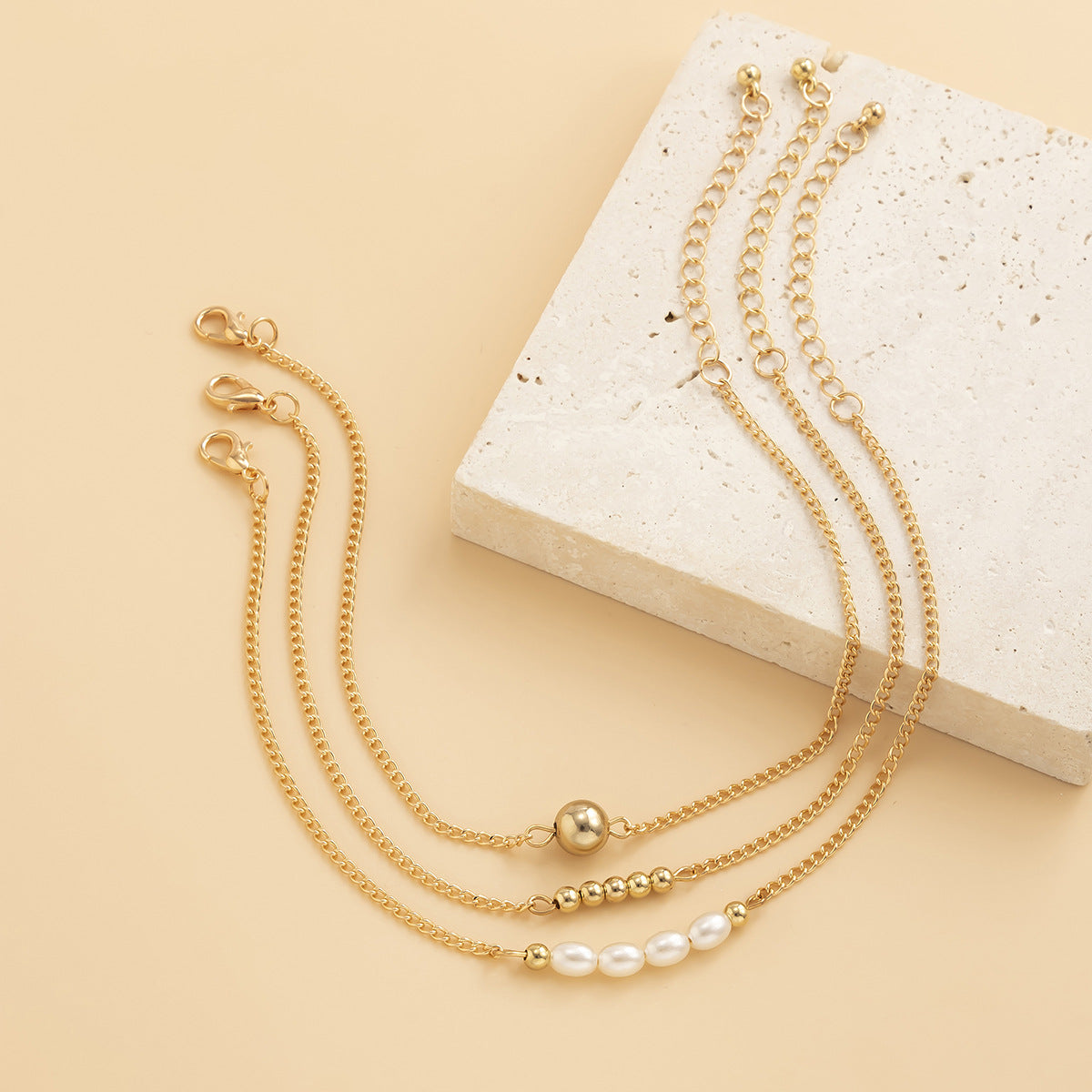 Joyería con cuentas para el pie, sencilla, para la playa, con temperamento.
