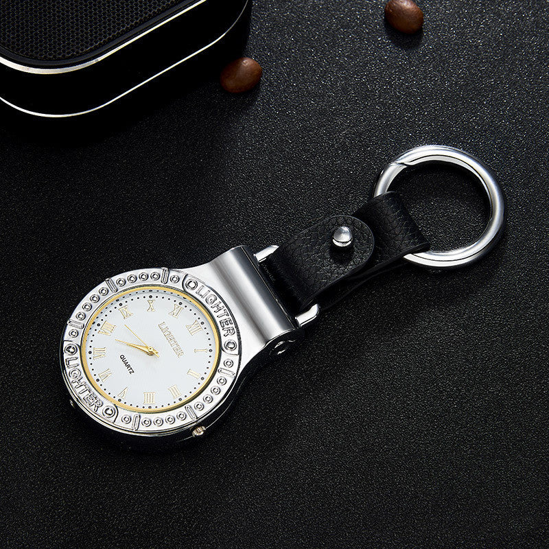 Encendedor Metálico Recargable USB Tipo Reloj, A Prueba de Viento