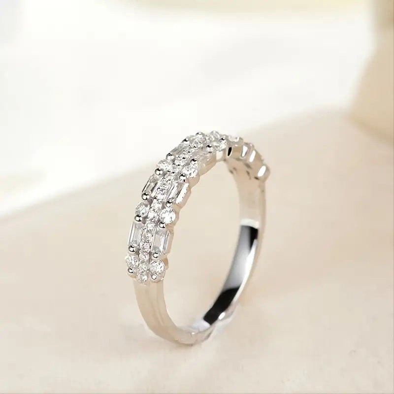 Mehrschichtiger Ring Dreischichtiger feiner Kreislinien-Design für Frauen, Vollfinger-Ringe, Schmuckgeschenke