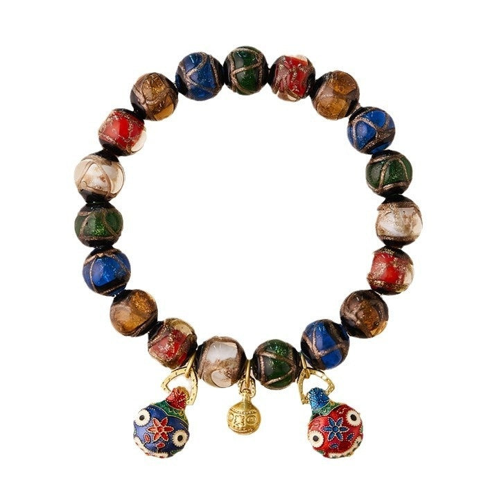 Fragrant Gray Glaze Cinnabar Swallowing Gold Beast Bracelet