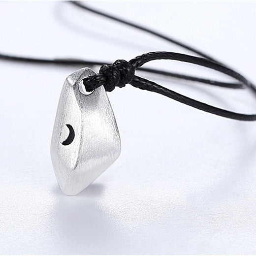 The Sun And The Moon Attract A Wishing Stone Couple Necklace Hipster Simple Brushed Magnet Pendant