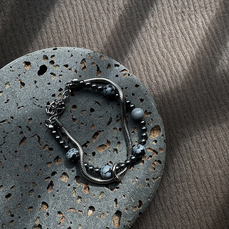 Double-layer Stainless Steel Snake Chain Original Design Men's Bracelet