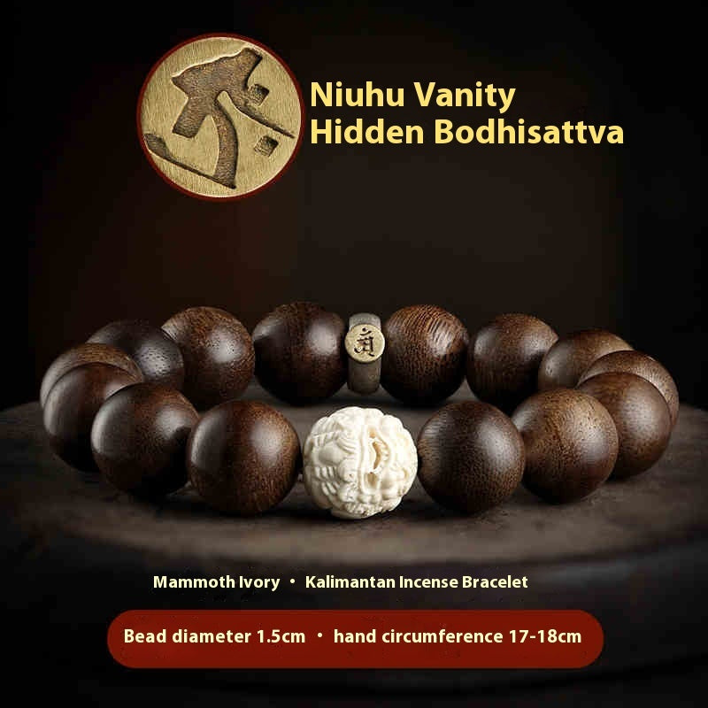 Pulsera de Agarwood Pulsera de Marfil de Mamut Buda para Mujer