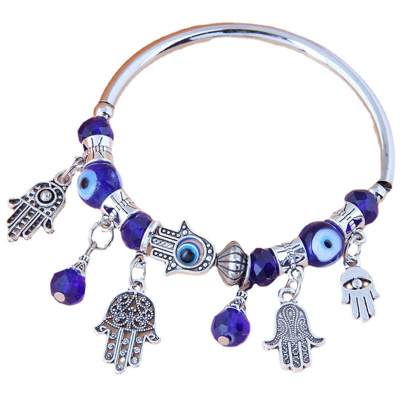 Böser Blick Armband Damen Rose Muschel Kristall Perlen