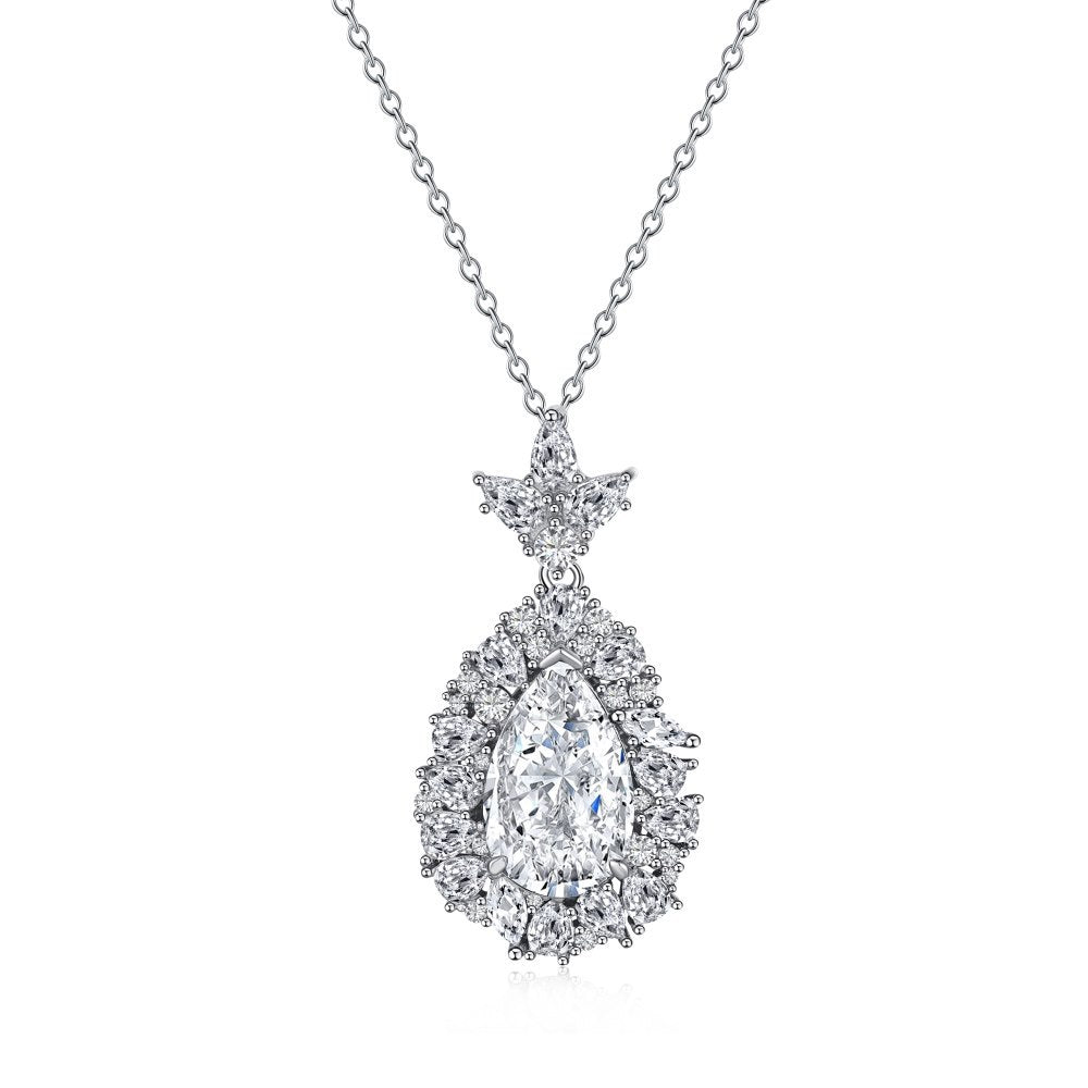 S925 Sterling Silber High Carbon Diamant Halskette für Damen