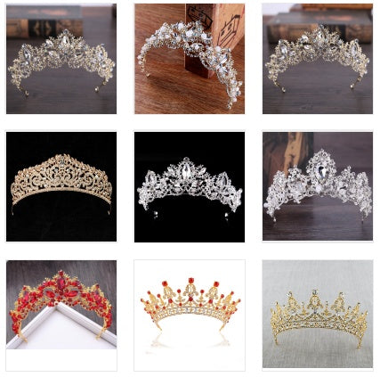 Neue Mode Barock Luxus Kristall AB Brautkrone Tiara Hellgoldene Tiara Diademe für Frauen Braut Haar Hochzeit Accessoires