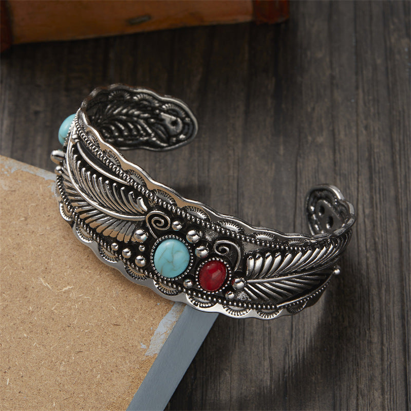Vintage Navajo Style Oval Turquoise Bracelet