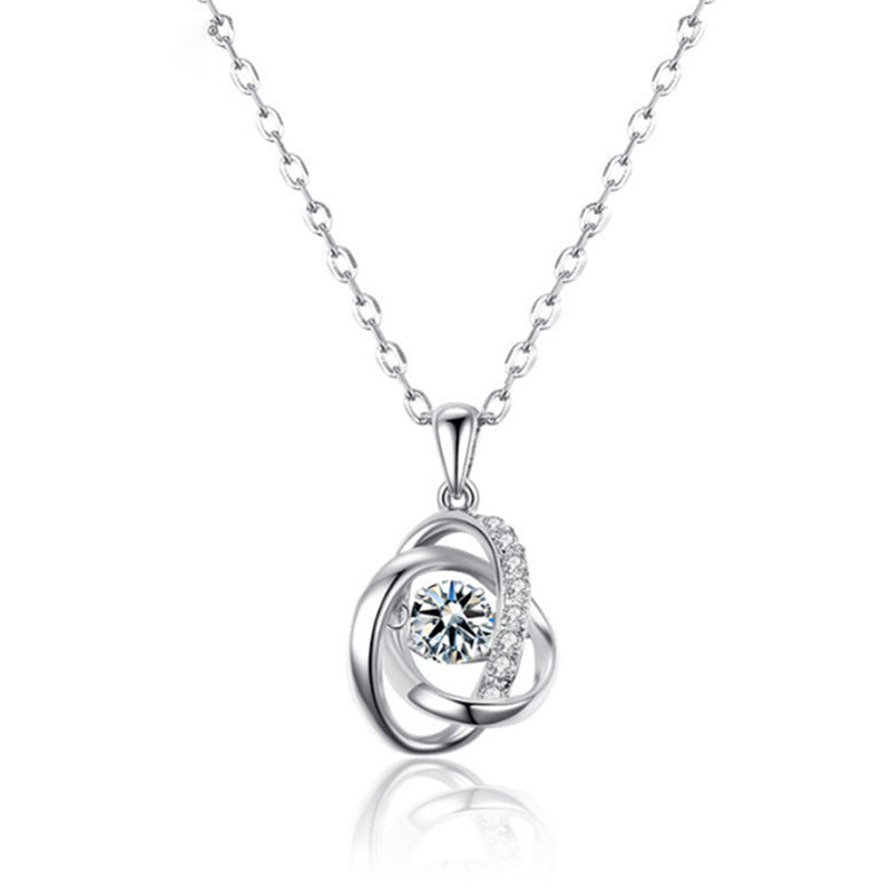 Ozean Herz Halskette Damen 925 Silber