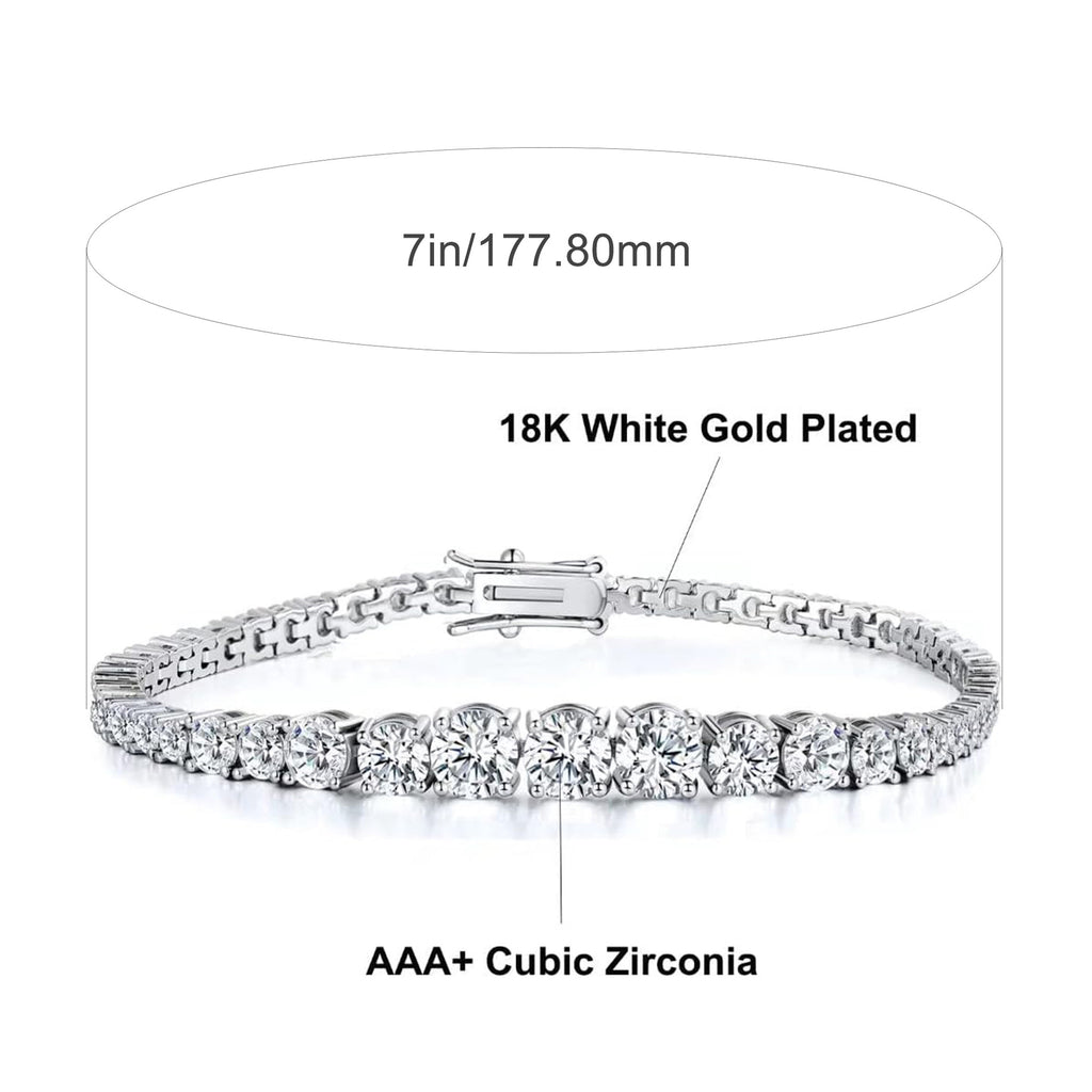 Pulsera de tenis de circonitas con degradado de tamaño