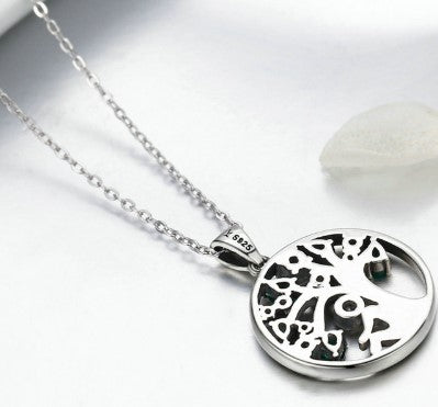 Beliebte 925er Sterlingsilber Rely Lebensbaum-Anhänger Halsketten Damen Mode Schmuck Geschenk SCN094