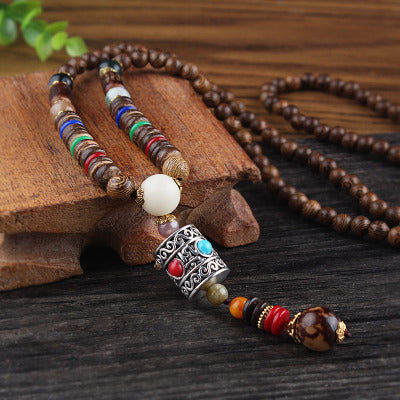 Retro Buddha Perlen Pulloverkette