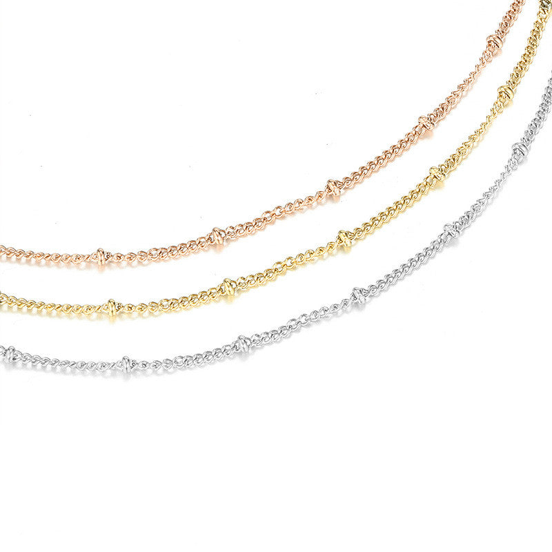 Collar de Cristal con Cuentas de Acero de Titanio 316L