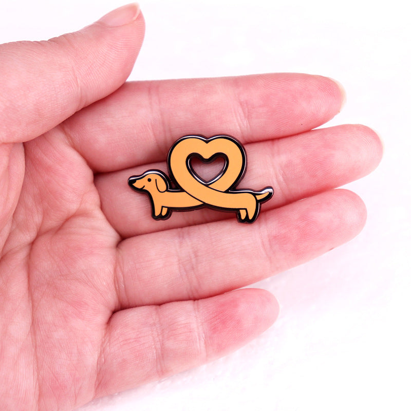 Dackel-Liebe Brosche Haustier Anstecker Pin Accessoires