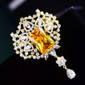 Mode Smaragd Zirkon Brosche Eleganter Stil