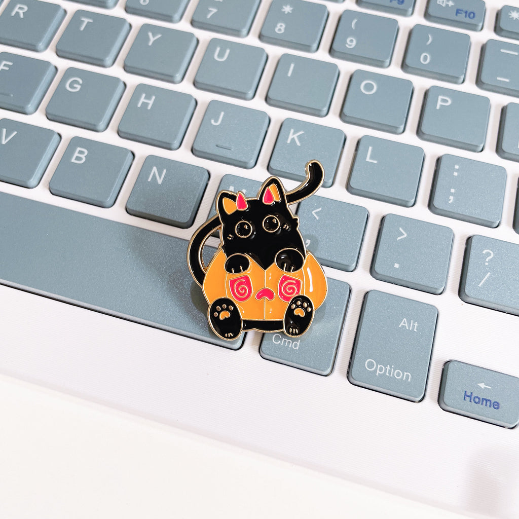 Broche metálico de calavera de Halloween de dibujos animados divertido fantasma calabaza lindo