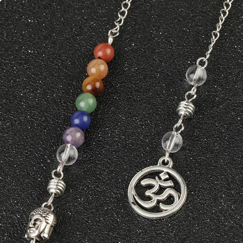 Schmuck Sieben Chakra Reiki Halskette Pendel Amethyst Anhänger Yoga Unisex Schmuck