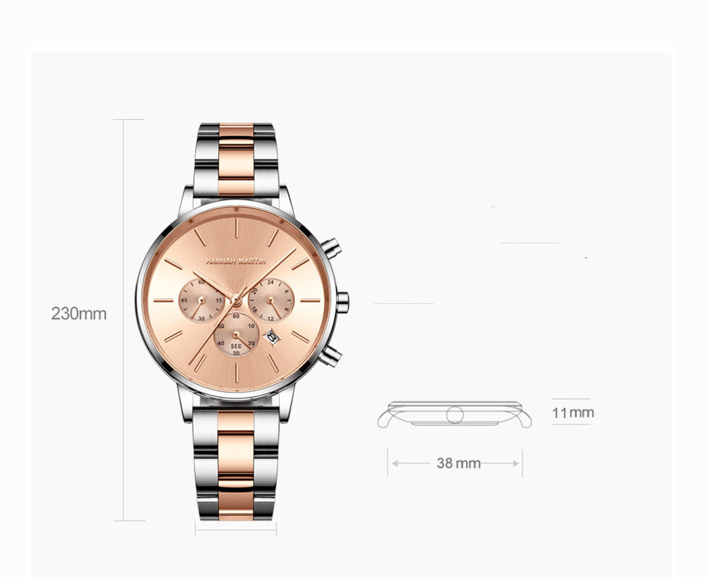 Cadena de acero inoxidable Mariposa doble cierre de reloj