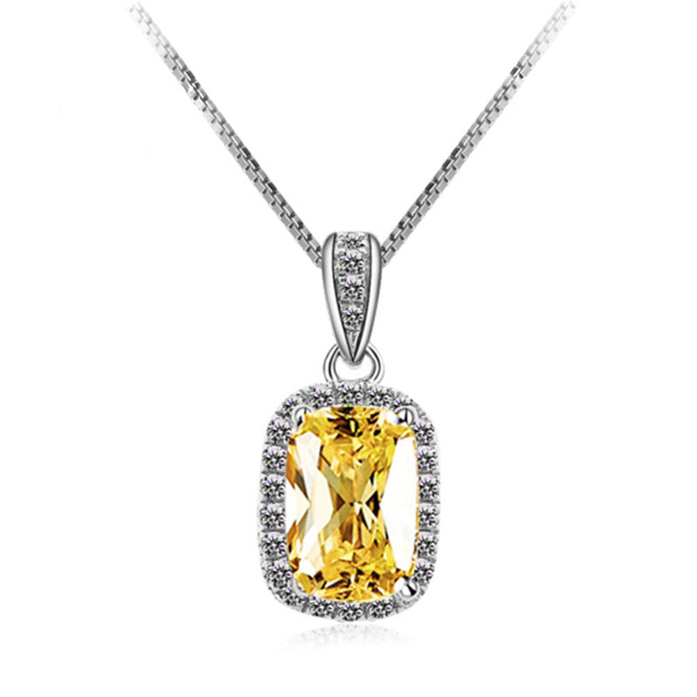 Square zircon pendant