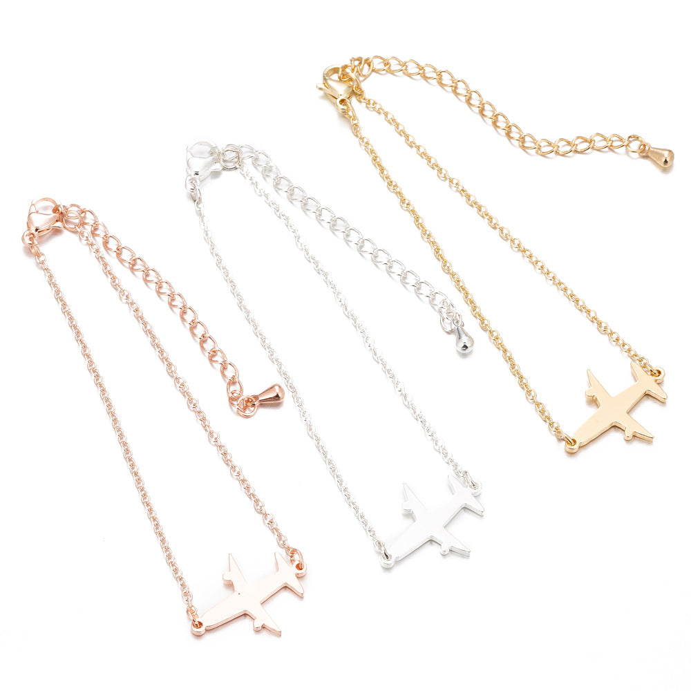 Edelstahlarmbänder Schlichtes Flugzeugdesign Anhänger Ketten Mode Charms Armband für Damen Schmuck Party Geschenke