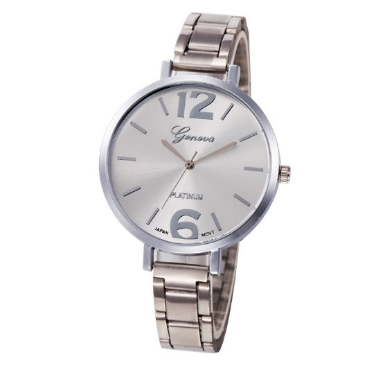 Reloj digital grande de aleación, reloj de aleación de Ginebra, reloj fino con reloj de cuarzo