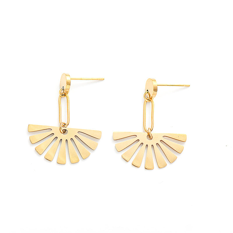 Pendientes de Mujer con Forma de Abanico Populares en Europa y América, Tendencia de Pendientes Exquisitos