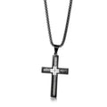 Collar de hombre con cruz de alambre de acero de titanio