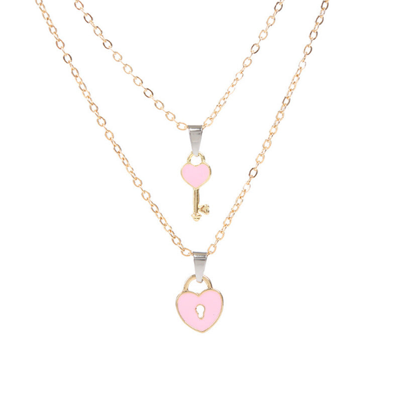 Collares para pareja: un par de cadenas doradas estilo retro para clavícula para hombre y mujer