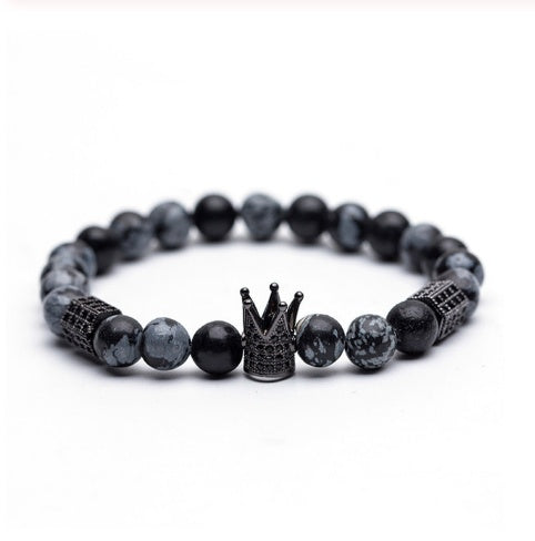 Naturstein Mikro-Krone eingelegtes Kupferarmband weiß Zirkon Armband Perlen Armband Schmuck Handel Stromlieferanten Beschaffung