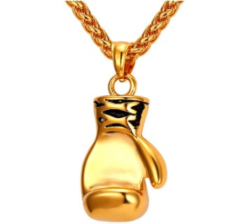 Neue Mode Boxhandschuh Halskette Trendige Vergoldete Edelstahl Boxen Coole Anhänger Für Männer Jungen Schmuck