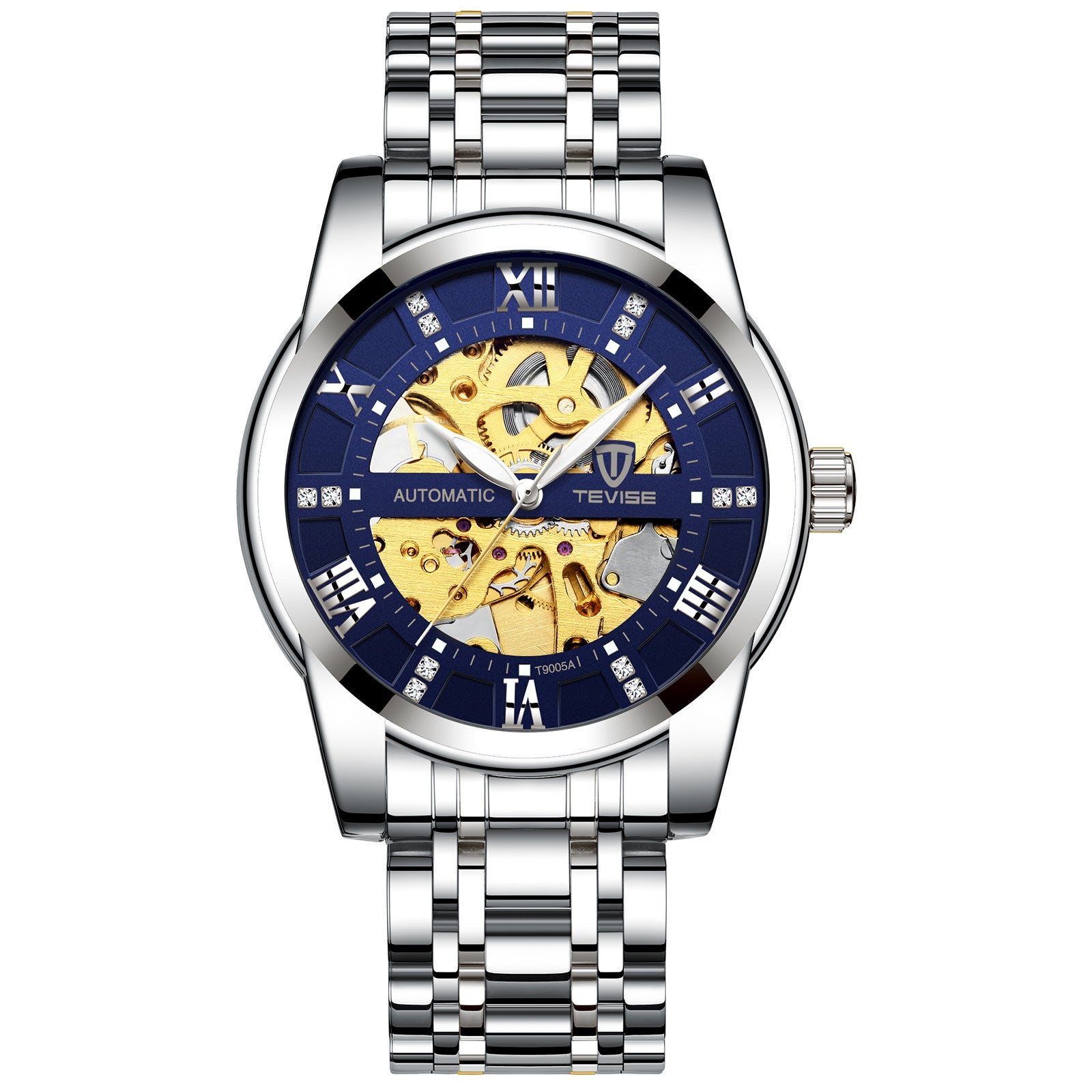 Herrenmodeuhr Mode Automatische mechanische Uhr Hohlzifferblatt Uhr Wasserdichte Herrenuhr