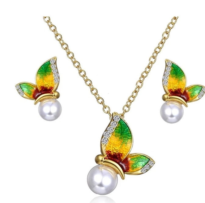 Schmetterling Perlenohrstecker-Set
