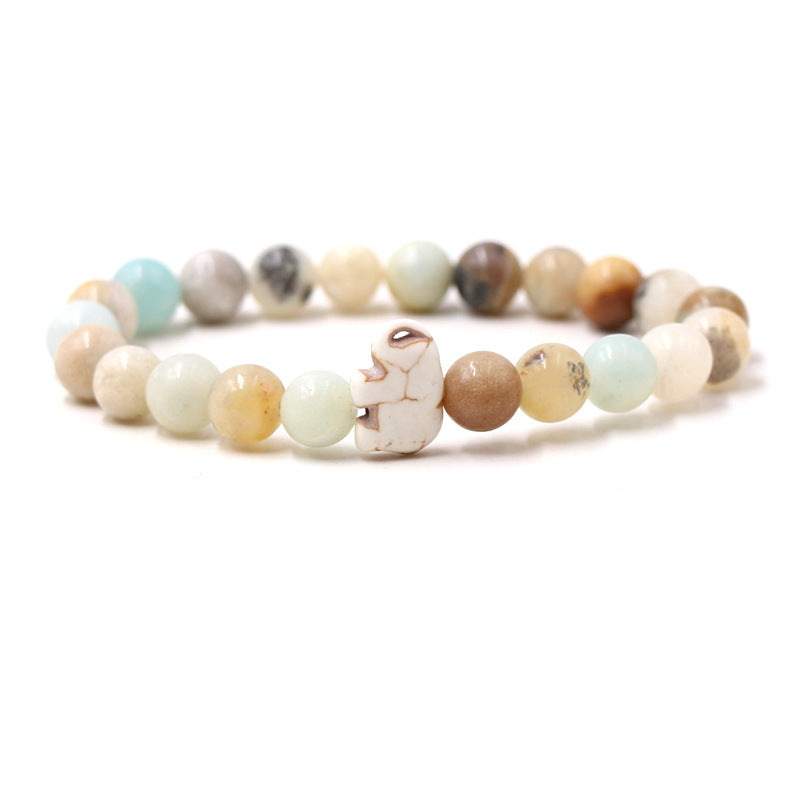 Europäisches und amerikanisches blaues Kiefernholz, grünes Malachit-Elefantenarmband