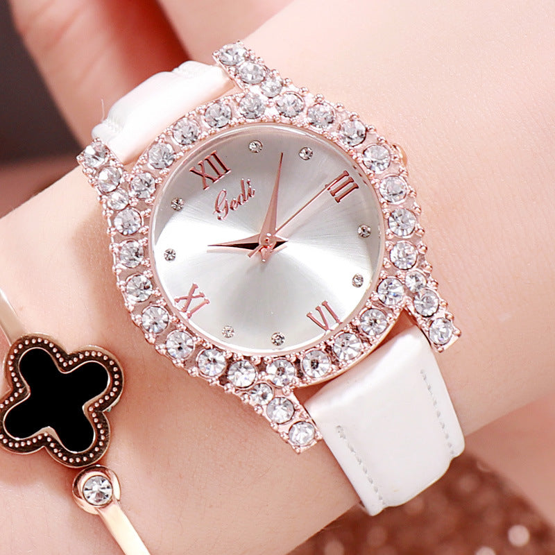 Damenuhr mit Persönlichkeitsdiamant, lässig, alltagstauglich