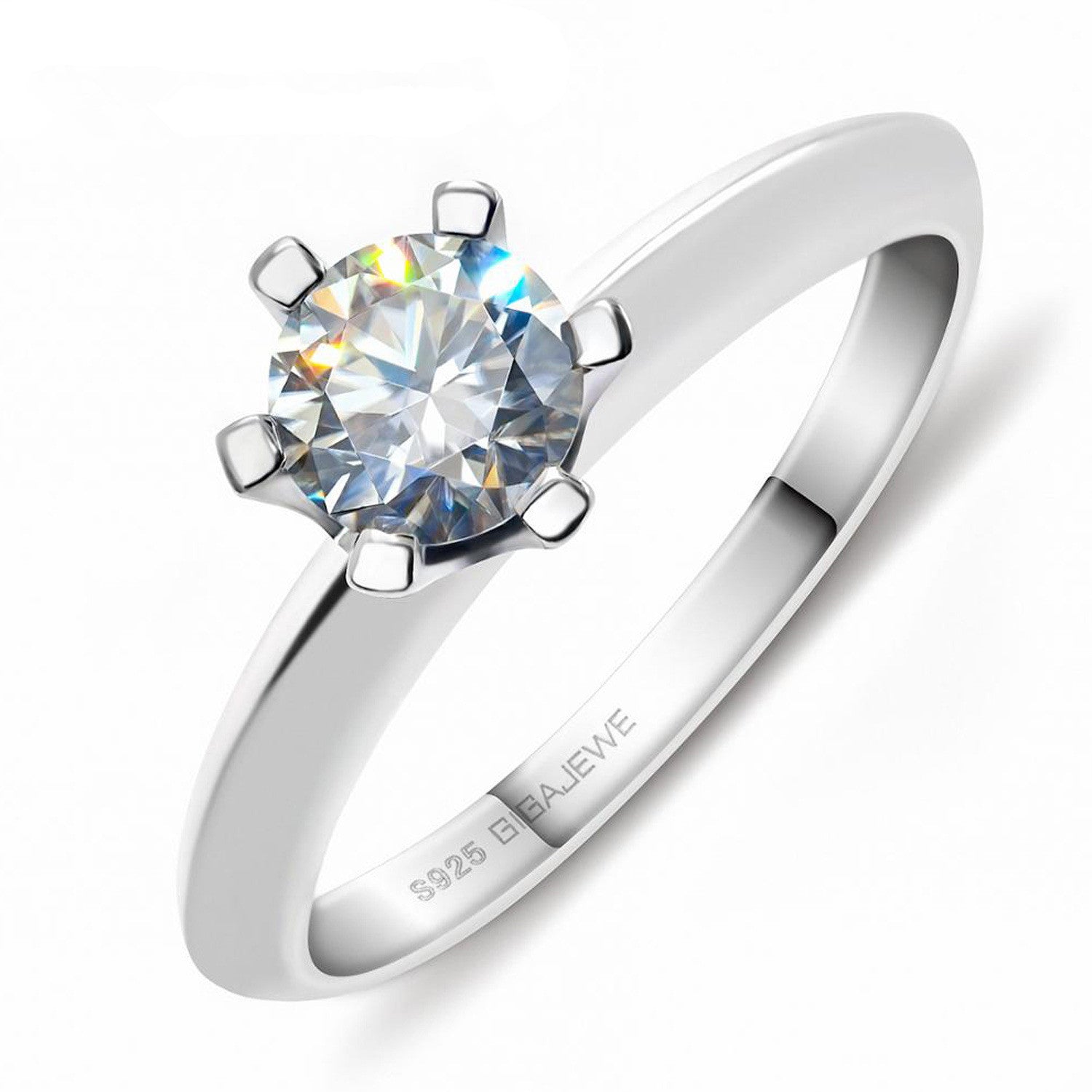 Anillo de moissanita Anillo de plata 925 Joyas de moissanita de colores
