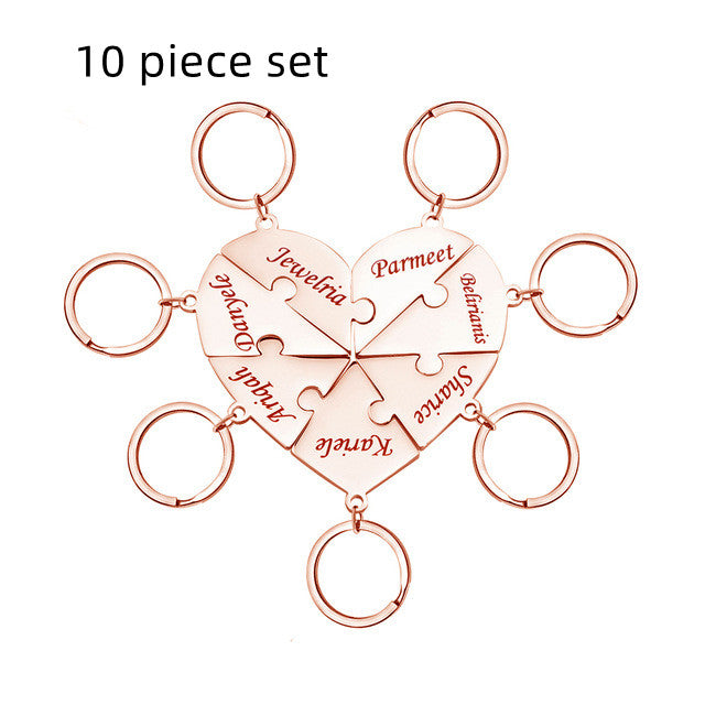 Fashion Lettering Necklace Stainless Steel Peach Heart