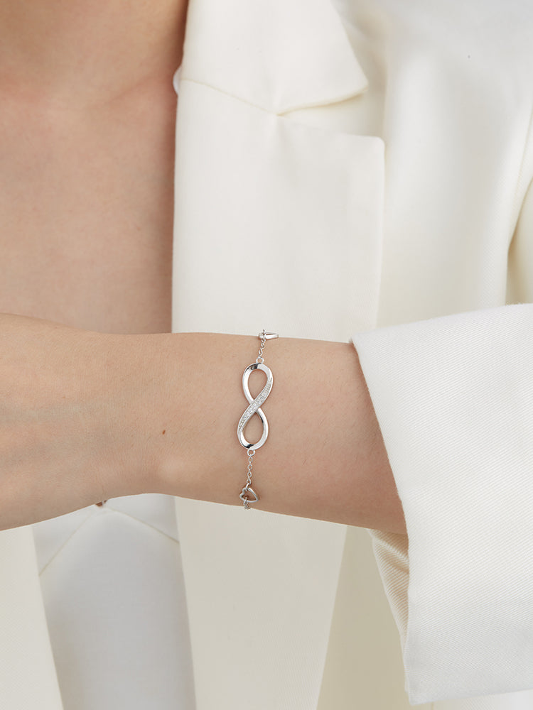 Armband aus Sterlingsilber, 8 Armband, weiblicher Silberschmuck
