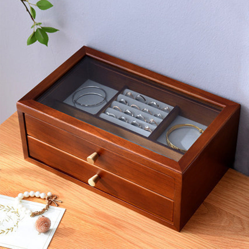Einfache Schmuckschatulle aus Holz für Make-up