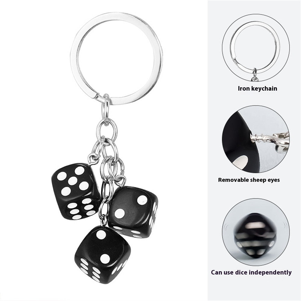 Llavero Colgante con Forma de Dados de Resina Creativos, Accesorios Portátiles para Bolsos y Bolígrafos