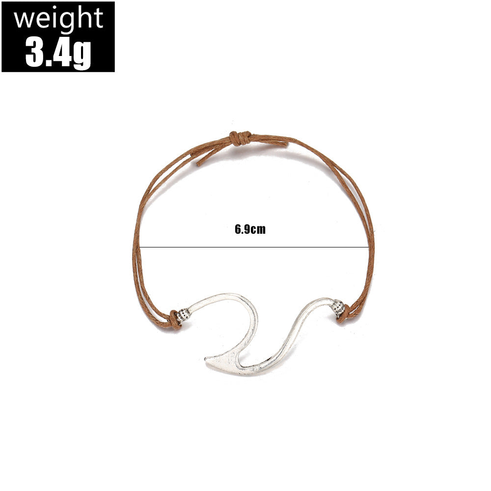 Damen braunes verstellbares Retro-Silberarmband