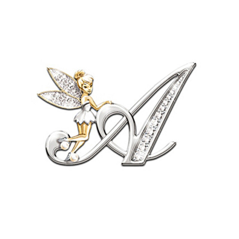 Broche de mujer con 26 letras inglesas