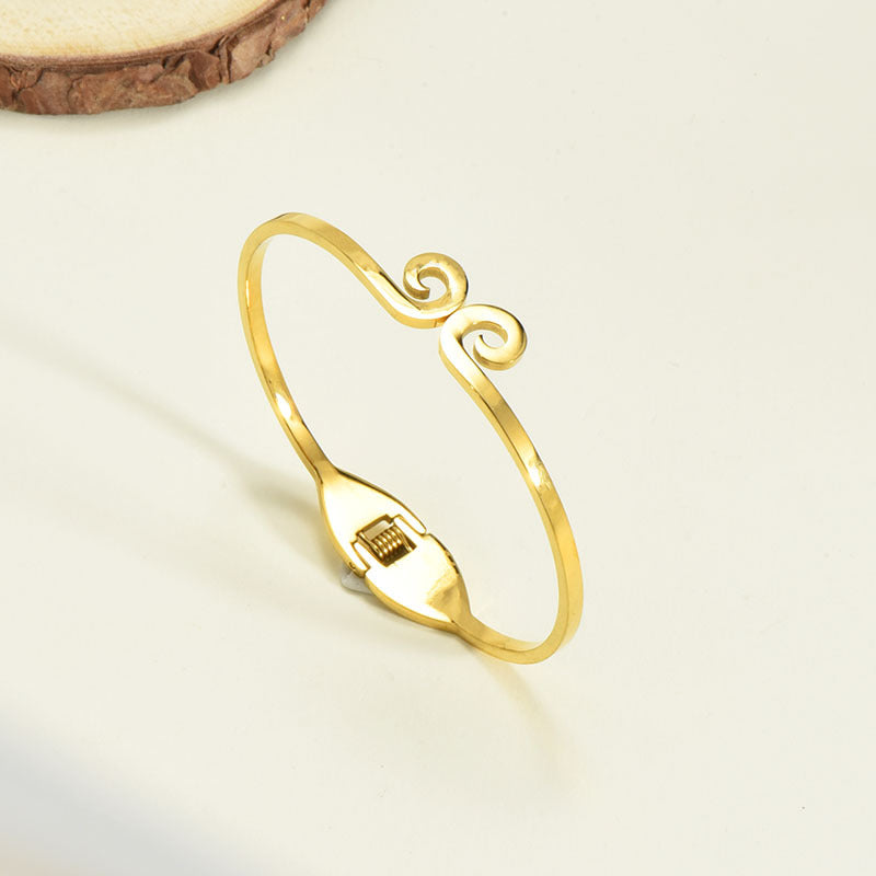 Titanium Steel Bracelet Korean Style Real Gold Plated 18K Gold Diamond Geometric Simple Stainless Steel