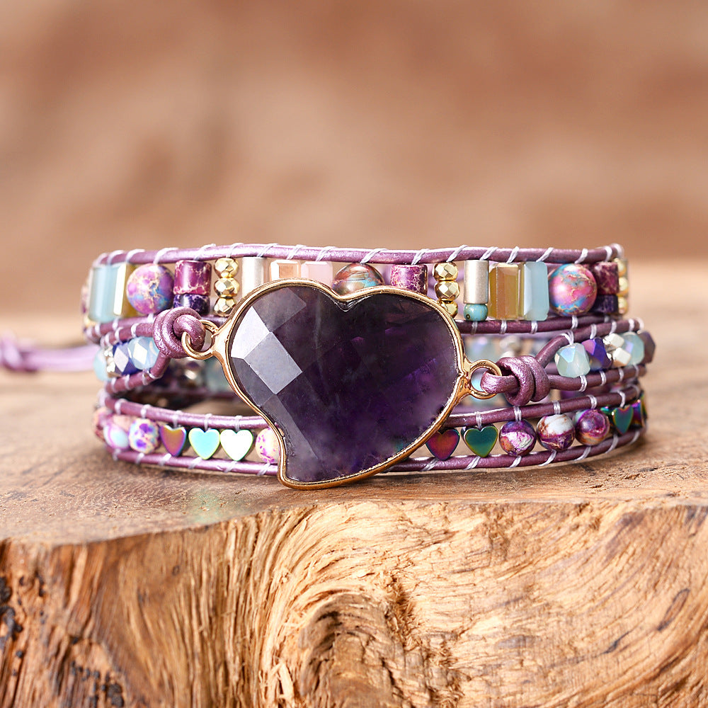 Handgemachtes Armband Perlen Lederseil