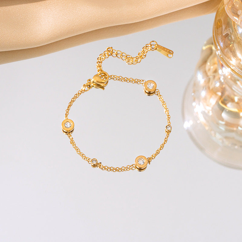 Simple Digital Titanium Steel Bracelet For Women